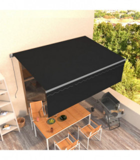 vidaXL Manual Retractable Awning with Blind 4x3m Anthracite