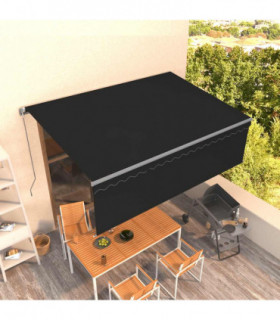 vidaXL Manual Retractable Awning with Blind 4.5x3m Anthracite