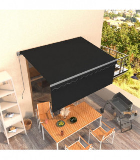 vidaXL Manual Retractable Awning with Blind 3x2.5m Anthracite