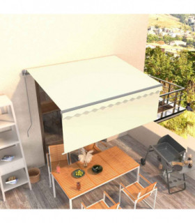vidaXL Manual Retractable Awning with Blind 3x2.5m Cream