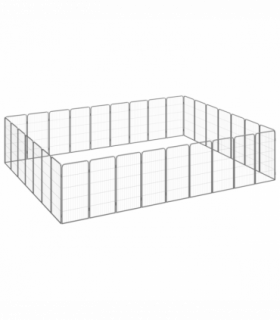 vidaXL 32-Panel Dog Playpen Black 50x100 cm Powder-coated Steel