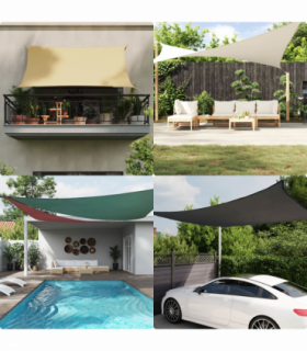 vidaXL Sun Shade Sail Sand 5x5x6 m 100% Polyester Oxford