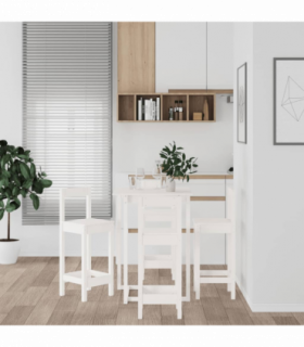 vidaXL 5 Piece Bar Set White Solid Wood Pine