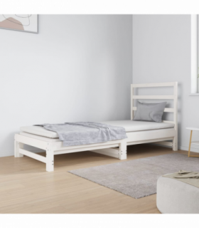 vidaXL Pull-out Day Bed without Mattress White 2x(90x190) cm