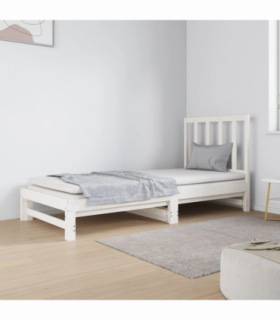 vidaXL Pull-out Day Bed without Mattress White 2x(90x190) cm