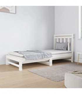 vidaXL Pull-out Day Bed without Mattress White 2x(90x190) cm