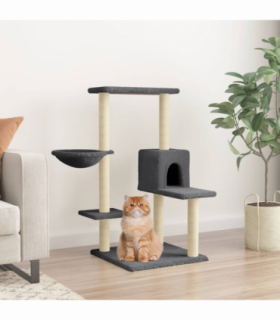 vidaXL Cat Tree with Sisal Scratching Posts Dark Grey 95 cm