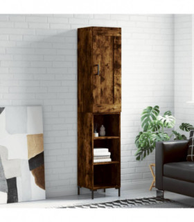 vidaXL Highboard Smoked Oak 34.5x34x180 cm Engineered Wood