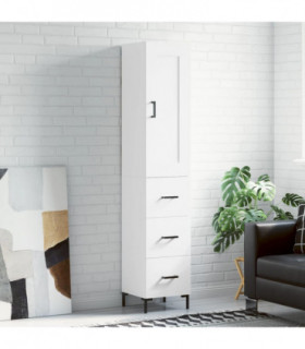 vidaXL Highboard White 34.5x34x180 cm Engineered Wood