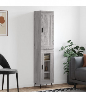 vidaXL Highboard Grey Sonoma 34.5x34x180 cm Engineered Wood