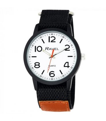 Watch 40mm Sports Case Bold Arabic Dial Velcro Strap Quartz Movement