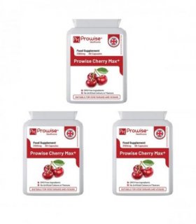 Cherry Max+ 2100mg (Pack of 3) 90 Vegan Capsules High Strength I Made in The UK