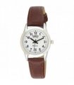 Ravel Ladies Stainless Steel Day/Date Brown Faux Leather Strap Watch R0706.41.2