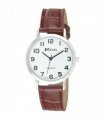 Watch Brown Faux Leather Strap 36mm Super Bold Easy Read Dial Black Hands