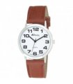 Men's Classic Strap Watch Tan 36mm Arabic Dial Faux Leather Quartz Movement