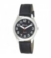 Watch Black PU Strap 48mm Classic Design Easy-Read Dial Croco Pattern Stitched