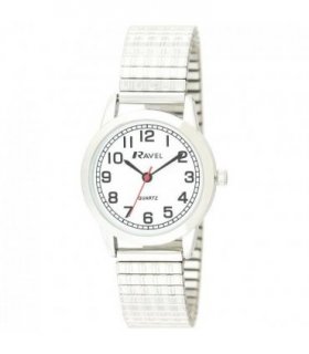 Watch Ravel Women's Bold Number White Dial Expander Bracelet 9.53 cm White