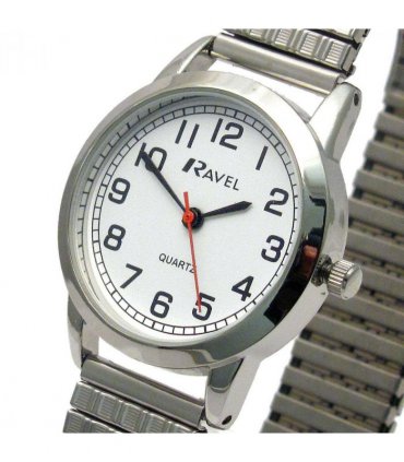 Watch Ravel Women's Bold Number White Dial Expander Bracelet 9.53 cm White