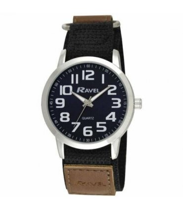 Watch Velcro Strap Sports Case Arabic Dial 40mm Black Stainless Steel
