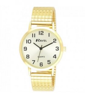 Ravel Mens Basic Slimline Soft Comfort Fit Expander Bracelet Wrist Watch R0201.11.1s