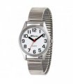 Watch Silver Expander Bracelet Slimline Soft Comfort Fit Polished Round Case