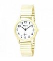 Watch White Expander Bracelet Women's Number White Dial Gold Expander