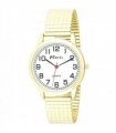 Ravel Mens Bold Number White Dial Gold Expander Bracelet Watch R0232.12.1