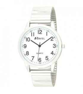 Watch Men's Bold Number White Dial Gold Expander Bracelet 16.00mm x 9.53mm