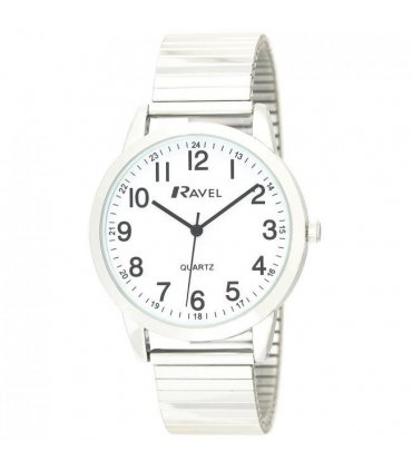 Watch Men's Bold Number White Dial Gold Expander Bracelet 16.00mm x 9.53mm