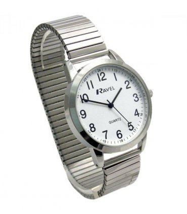 Watch Men's Bold Number White Dial Gold Expander Bracelet 16.00mm x 9.53mm