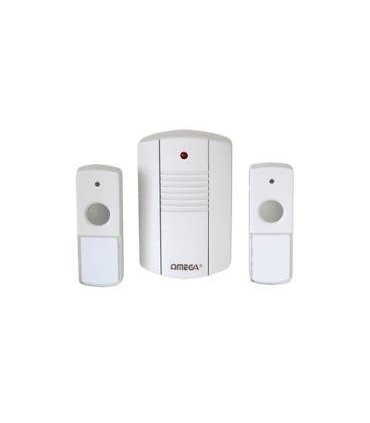Omega Twin Bell Button Cordless Portable Door Chime Set Upto 75m Range- 17630