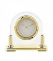 Mantel Clock 2 Tone Dial Gold Stand Plastic Glass Modern Semi-Circle 15x5x15cm