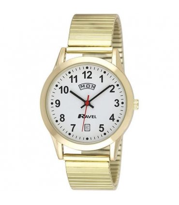 Watch Stainless Steel 40mm Gold White Day/Date Quartz Men's Standard 16mm
