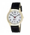 Watch Ravel Gents Gilt Day/Date Faux Leather Strap Black/Gold 26"