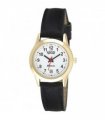 Watch Faux Leather Black/Gold Ravel Ladies Day/Date Croco Pattern Strap