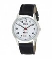 Ravel Mens Stainless Steel Day/Date  Faux Leather Strap Watch R0706.20.1
