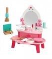 Wooden Dressing Table Top Vanity Mirror Pretend Play Make Up Kit 3+