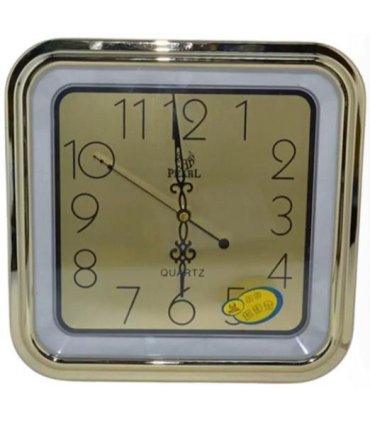 Amplus Square Wall Clock Gold with Gold Face PW030G