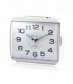 Alarm Clock White Large Square Retro Bedside Quartz Beep Crescendo 12.13x18.63cm