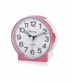Alarm Clock Pink Ravel Round Mid-Sized Bedside Quartz Easy Read Luminous Hands