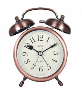 Acctim 'Penbridge' Antique Brass Double Bell Alarm Clock