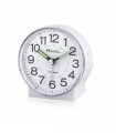 Alarm Clock White Quartz Bedside Ravel Round Mid Sized Clear Dial Black Numbers
