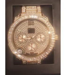 NY LONDON GENTS BLING WATCH PI-7498 GOLD