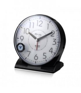 Alarm Clock Ravel Large Contemporary Bedside / Mantel Quartz Alarm Clock - Black