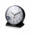 Alarm Clock Ravel Large Contemporary Bedside / Mantel Quartz Alarm Clock - Black