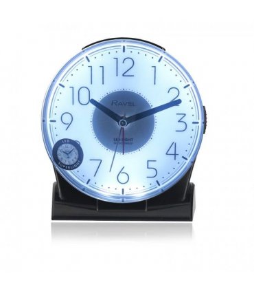 Alarm Clock Ravel Large Contemporary Bedside / Mantel Quartz Alarm Clock - Black