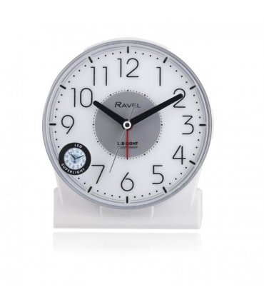 Alarm Clock Ravel Large Contemporary Quartz White Beep Crescendo LED