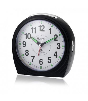 Alarm Clock Black Gloss Large Art Deco Bedside / Mantel Quartz Alarm Clock