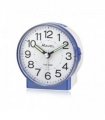 Alarm Clock Ravel Round Mid Sized Bedside Quartz Blue Clear White Dial 9.14 cm