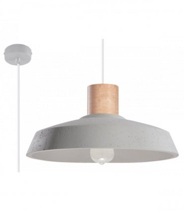 Modern Pendant lamp AFRA Concrete/Wood Loft Design LED E27